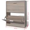 Stylish Oak Look Wooden Shoe Cabinet - 2 Compartments