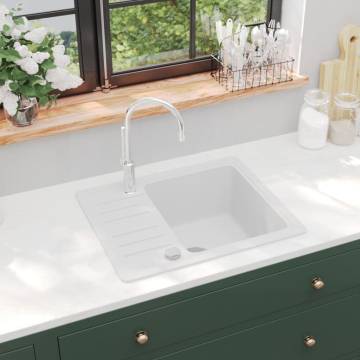 Granite Kitchen Sink Single Basin White - Durable & Stylish