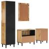 4 Piece Solid Mango Wood Bathroom Cabinet Set | HipoMarket UK