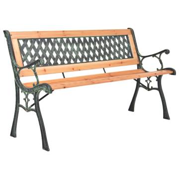 Stylish Garden Bench 116 cm - Cast Iron & Solid Fir Wood