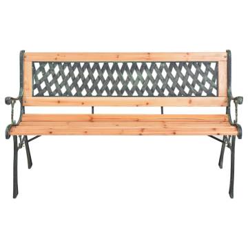 Stylish Garden Bench 116 cm - Cast Iron & Solid Fir Wood