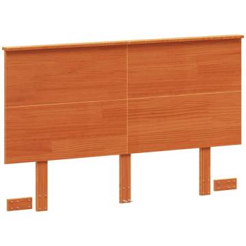 Stylish Wax Brown Pine Headboard 135 cm - Solid Wood