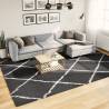 Shaggy Rug High Pile Modern Black and Cream 240x340 cm Colour black and cream Size 240 x 340 cm 