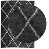 Shaggy Rug High Pile Black & Cream 240x340 cm - Soft & Cozy