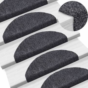 15pcs Self-adhesive Stair Mats - Dark Grey | Hipomarket