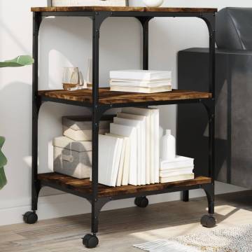 3-Tier Printer Stand - Smoked Oak | 50x41x75 cm | Hipomarket