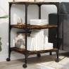 Printer Stand 3-Tier Smoked Oak 50x41x75 cm Engineered Wood Colour smoked oak 