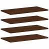 Wall Shelves 4 pcs Brown Oak - Engineered Wood Storage Solution