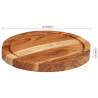 Chopping Board Ø25x2.5 cm Solid Wood Acacia - Hipomarket