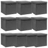 Storage Boxes with Lids 10 pcs Grey 32x32x32 cm Fabric Colour grey with lids Quantity in Package 10 Number of 1 