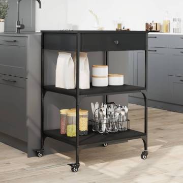 Kitchen Trolley Black 60x48x89.5 cm - Stylish & Functional