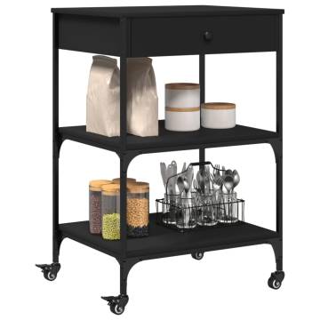 Kitchen Trolley Black 60x48x89.5 cm - Stylish & Functional