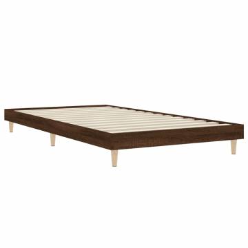 Brown Oak Bed Frame 90x200 cm | Engineered Wood | Hipo Market