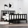 Bed Frame Black Solid Wood 140x190 cm Colour black Size 140 x 190 cm 