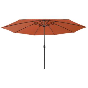 Outdoor Parasol with LED Lights - Terracotta 400 cm