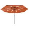 Outdoor Parasol with LED Lights - Terracotta 400 cm