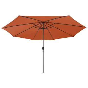 Outdoor Parasol with LED Lights - Terracotta 400 cm