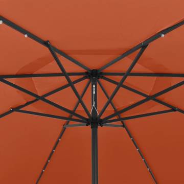 Outdoor Parasol with LED Lights - Terracotta 400 cm