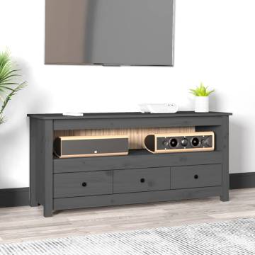 Grey Solid Wood Pine TV Cabinet - Stylish & Functional Design