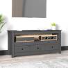 TV Cabinet Grey 114x35x52 cm Solid Wood Pine Colour grey Quantity in Package 1 