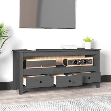 Grey Solid Wood Pine TV Cabinet - Stylish & Functional Design