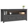 Grey Solid Wood Pine TV Cabinet - Stylish & Functional Design