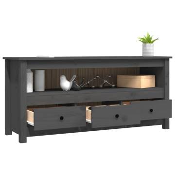 Grey Solid Wood Pine TV Cabinet - Stylish & Functional Design