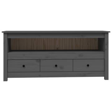 Grey Solid Wood Pine TV Cabinet - Stylish & Functional Design