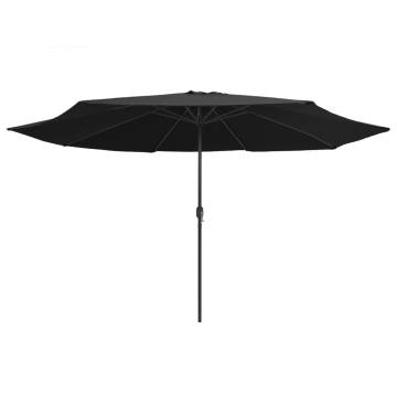 Outdoor Parasol with Metal Pole - 400 cm Black | HipoMarket