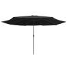 Outdoor Parasol with Metal Pole - 400 cm Black | HipoMarket