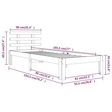 Solid Wood Single Bed Frame 90x190 cm - Stylish & Sturdy