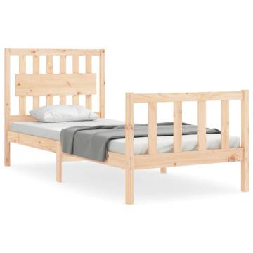 Solid Wood Bed Frame with Headboard 90x200 cm | HipoMarket