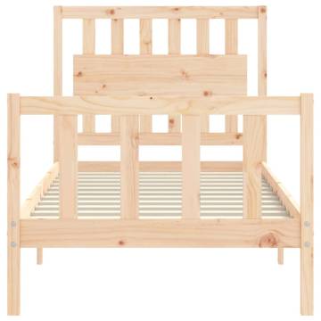 Solid Wood Bed Frame with Headboard 90x200 cm | HipoMarket