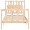 Solid Wood Bed Frame with Headboard 90x200 cm | HipoMarket