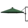 Wall-mounted Parasol with LEDs and Metal Pole 300 cm Green Colour green Quantity in Package 1 