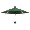 Wall-mounted Parasol with LEDs & Metal Pole - 300 cm Green