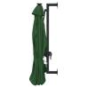 Wall-mounted Parasol with LEDs & Metal Pole - 300 cm Green