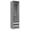 Wardrobe with Drawers Grey Sonoma - Compact Storage Solution