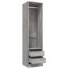 Wardrobe with Drawers Grey Sonoma - Compact Storage Solution