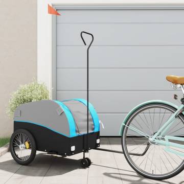 Bike Trailer Black and Blue 45 kg - Sturdy Iron Cargo Trailer