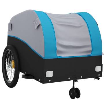 Bike Trailer Black and Blue 45 kg - Sturdy Iron Cargo Trailer