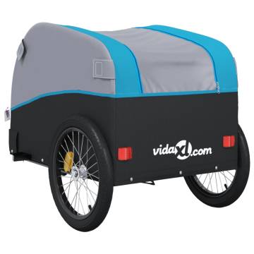 Bike Trailer Black and Blue 45 kg - Sturdy Iron Cargo Trailer