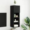 TV Cabinet with LED Lights Black 30.5x30x90 cm Colour black Quantity in Package 1 Height 90 cm Width 30.5 cm 