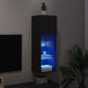 Stylish Black TV Cabinet with LED Lights - 30.5x30x90 cm