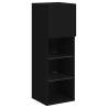 Stylish Black TV Cabinet with LED Lights - 30.5x30x90 cm