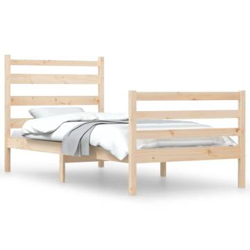 Solid Wood Pine Bed Frame 100x200 cm - Classic Design