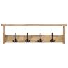 Wall-Mounted Coat Rack - Solid Mango Wood with 4 Hooks