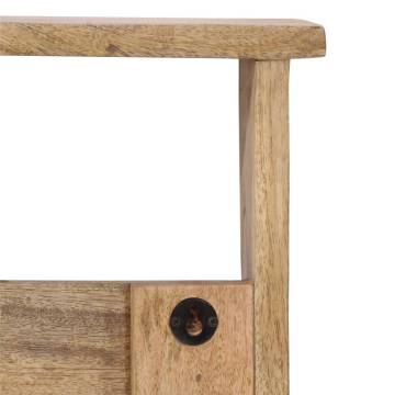 Wall-Mounted Coat Rack - Solid Mango Wood with 4 Hooks