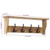 Wall-Mounted Coat Rack - Solid Mango Wood with 4 Hooks