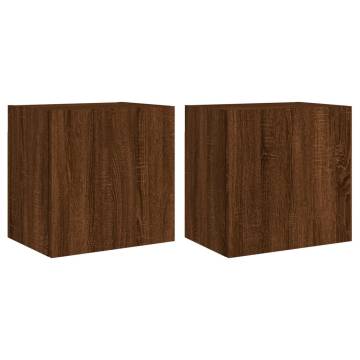 Brown Oak TV Wall Cabinets - Space-Saving & Stylish Design